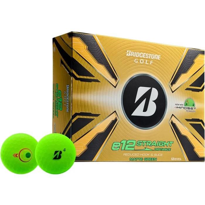 Bridgestone e12 Straight MindSet golfové míčky, zelené