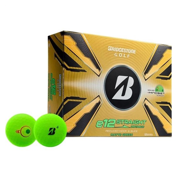 Bridgestone e12 Straight MindSet golfové míčky, zelené