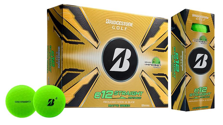 Bridgestone e12 Straight MindSet golfové míčky, zelené