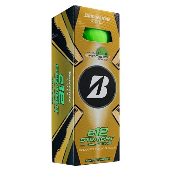 Bridgestone e12 Straight MindSet golfové míčky, zelené