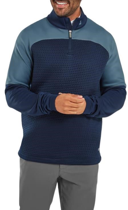FootJoy ThermoSeries Jacquard Midlayer pánská mikina, navy slate