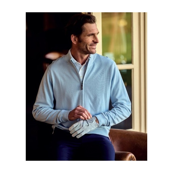 FootJoy Drirelease Full-Zip Lined pánský svetr, skyway