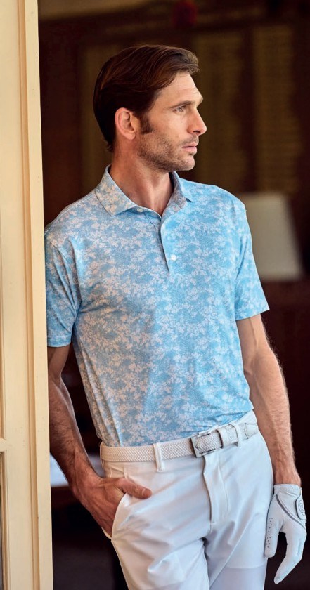 FootJoy GARDEN PRINT pánské polo, air blue