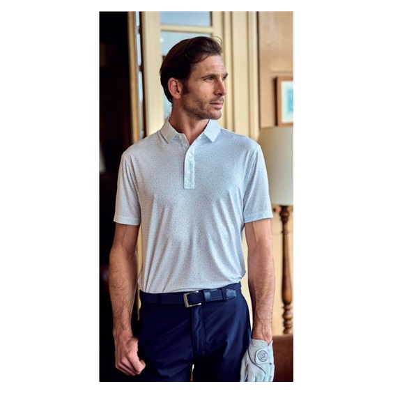 FootJoy BIRD PRINT pánské polo, bílé