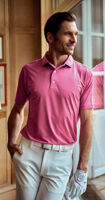 FootJoy ABACUS PRINT pánské polo, magenta