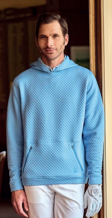 FootJoy Textured Knit Hoodie pánská mikina, modrá