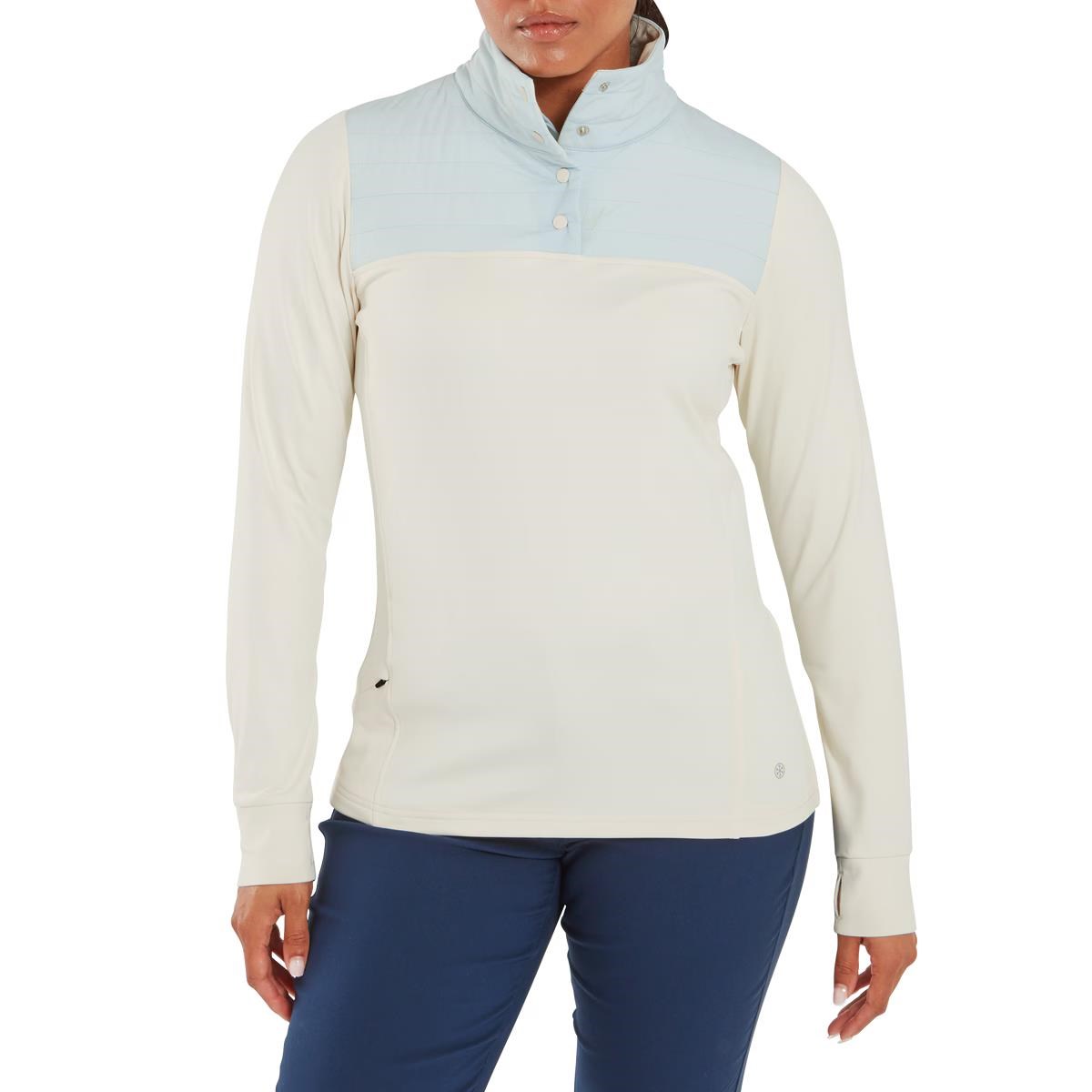 FootJoy ThermoSeries Hybrid Popover dámská mikina, off white/ice blue