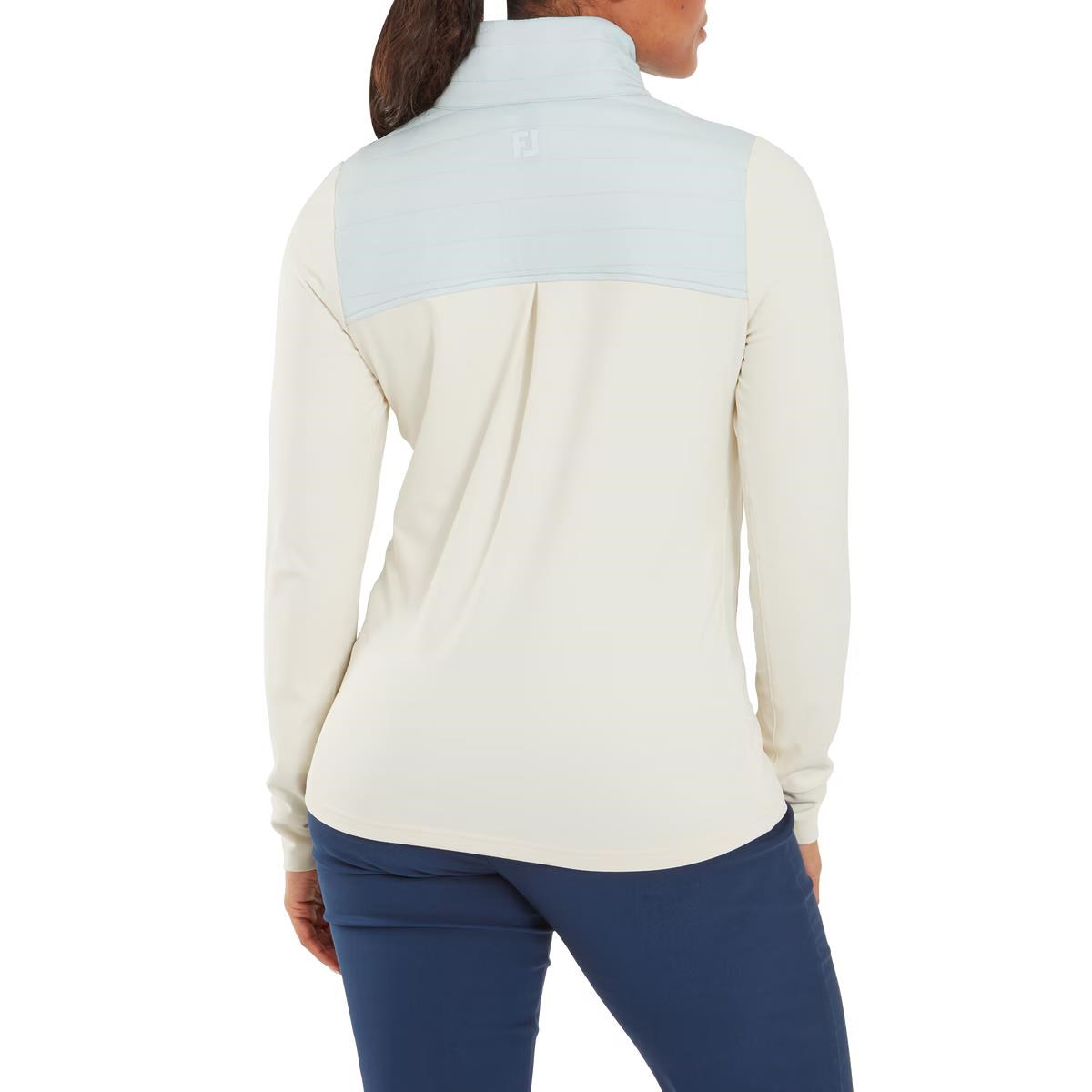 FootJoy ThermoSeries Hybrid Popover dámská mikina, off white/ice blue