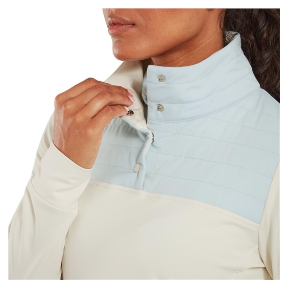 FootJoy ThermoSeries Hybrid Popover dámská mikina, off white/ice blue