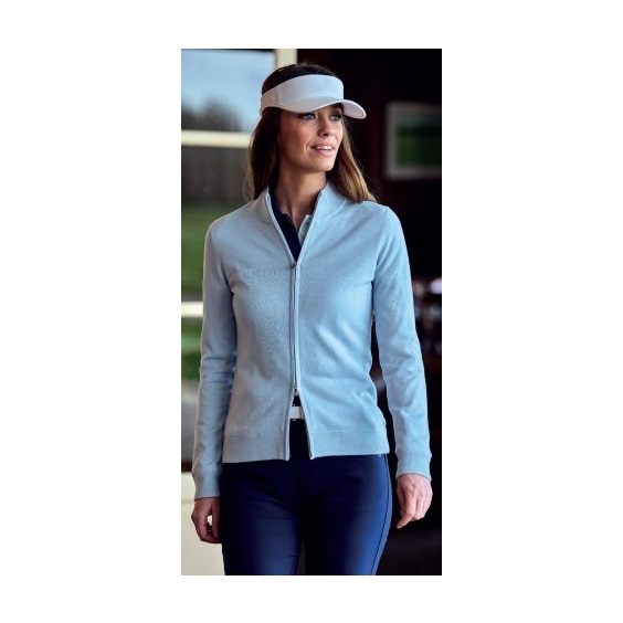 FootJoy Drirelease Full-Zip Lined dámský svetr, ice blue