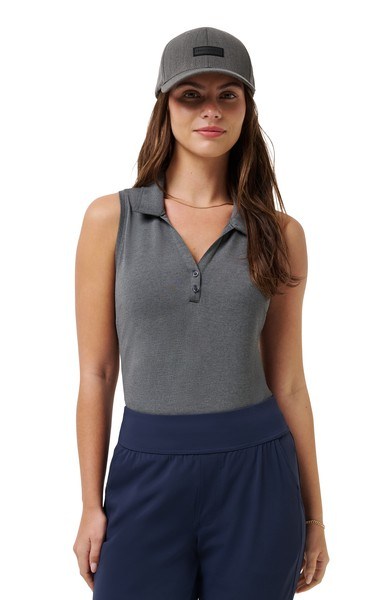 Travis Mathew Featherweight Active dámské polo bez rukávů, černé