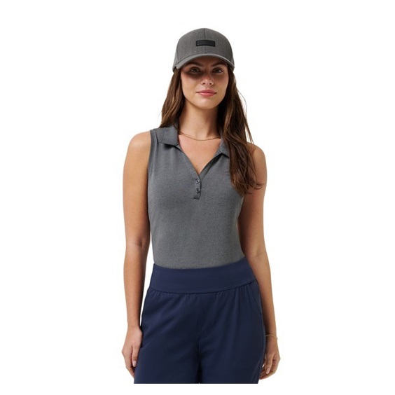 Travis Mathew Featherweight Active dámské polo bez rukávů, černé