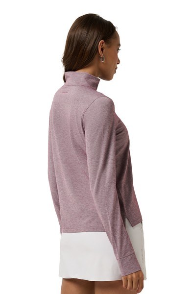 Travis Mathew Featherweightt Active zip long sleeve dámské polo, heather damson