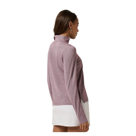 Travis Mathew Featherweightt Active zip long sleeve dámské polo, heather damson