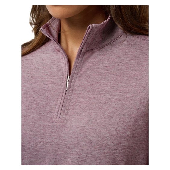 Travis Mathew Featherweightt Active zip long sleeve dámské polo, heather damson