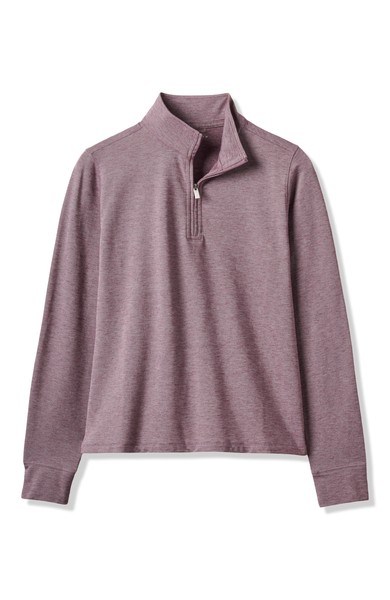 Travis Mathew Featherweightt Active zip long sleeve dámské polo, heather damson
