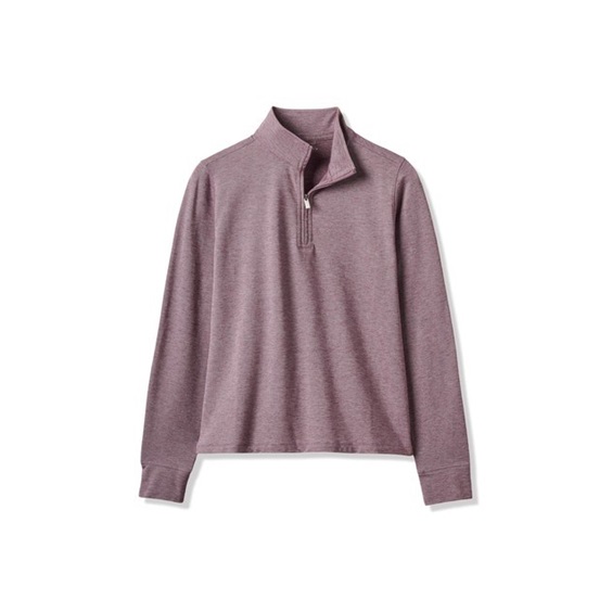 Travis Mathew Featherweightt Active zip long sleeve dámské polo, heather damson