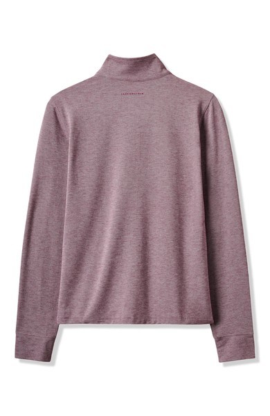 Travis Mathew Featherweightt Active zip long sleeve dámské polo, heather damson