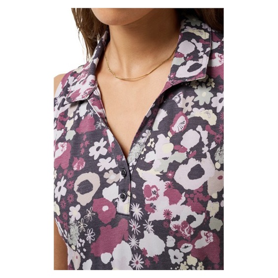 Travis Mathew Featherweight Printed Sleeveless polo bez rukávů, graystone floral multi