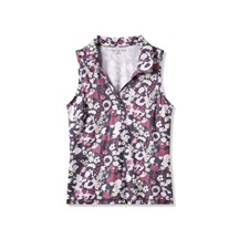 Travis Mathew Featherweight Printed Sleeveless polo bez rukávů, graystone floral multi