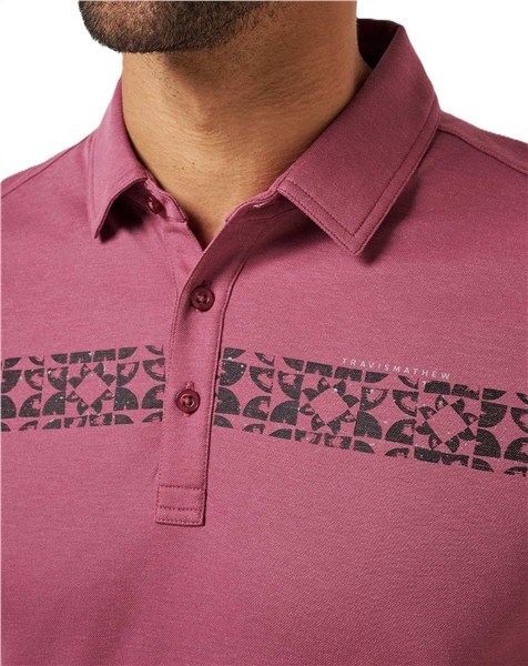 Travis Mathew Bungee Jump pánské polo, damson