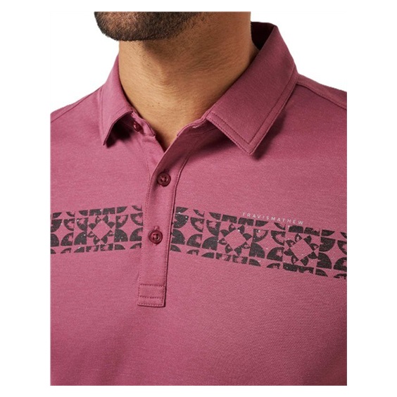 Travis Mathew Bungee Jump pánské polo, damson