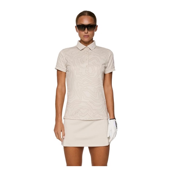 J.Lindeberg Tour Tech Print dámské polo, moonbeam