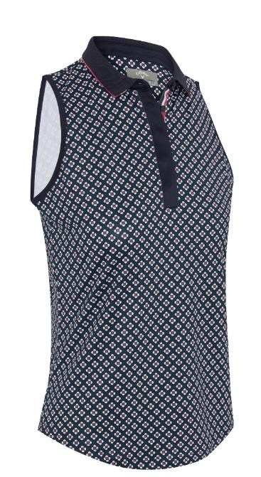 Callaway Mini Geo Floral Sleeveless dámské polo, tmavě modré