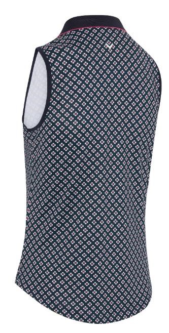 Callaway Mini Geo Floral Sleeveless dámské polo, tmavě modré