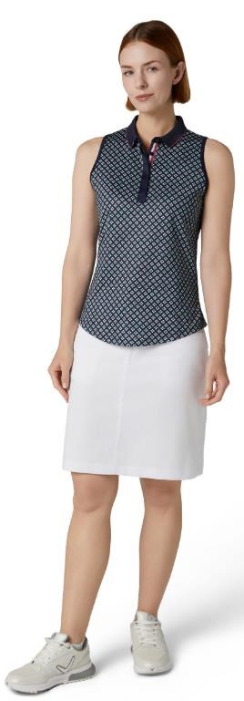 Callaway Mini Geo Floral Sleeveless dámské polo, tmavě modré