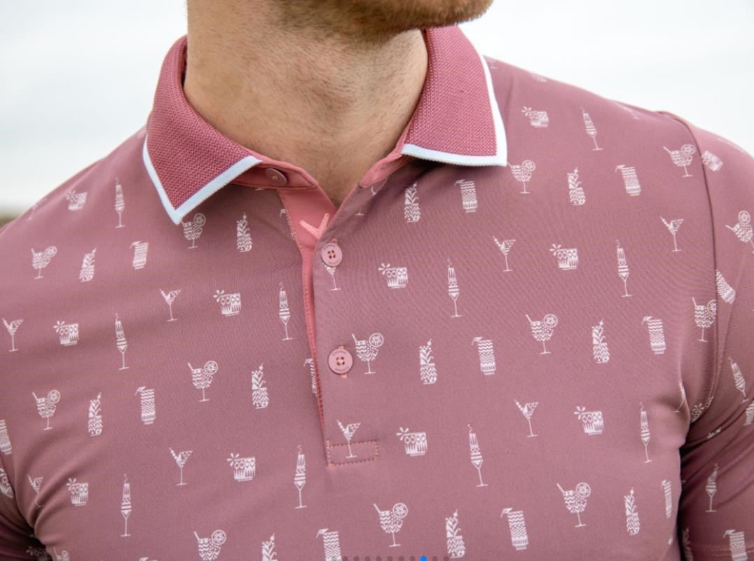 Callaway Geo Cocktail Print pánské polo, mesa rose
