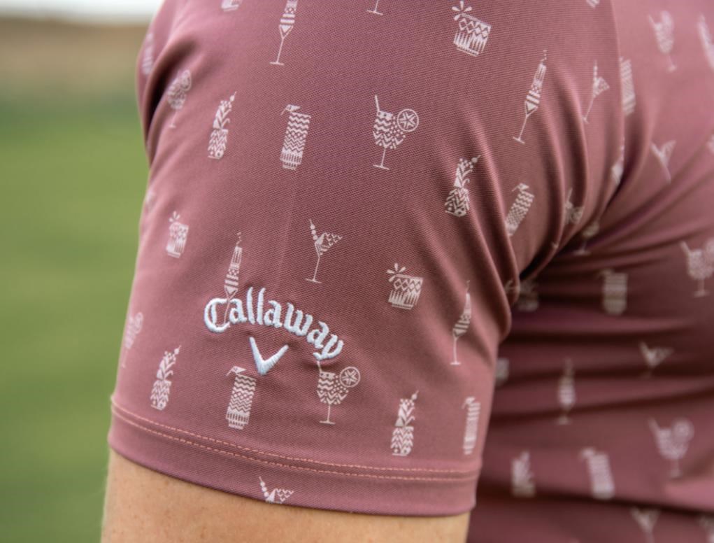 Callaway Geo Cocktail Print pánské polo, mesa rose