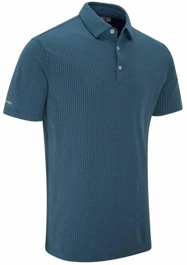 PING Geo Camo pánské polo, blue fusion multi