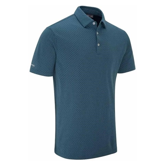 PING Geo Camo pánské polo, blue fusion multi