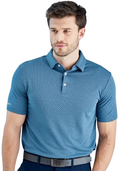 PING Geo Camo pánské polo, blue fusion multi