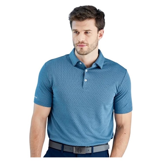 PING Geo Camo pánské polo, blue fusion multi
