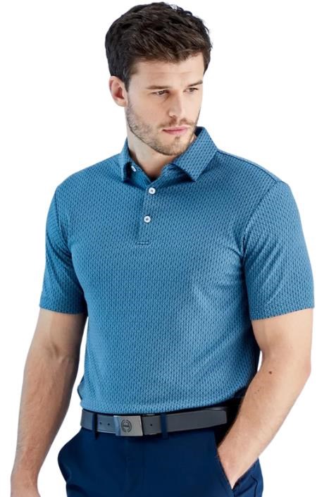 PING Geo Camo pánské polo, blue fusion multi