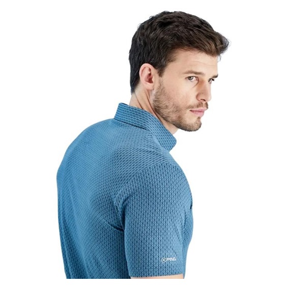 PING Geo Camo pánské polo, blue fusion multi