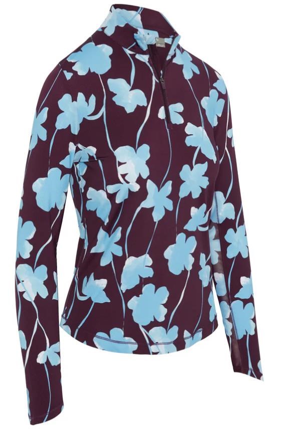 Callaway Stemmed Floral Sun Protection dámský top, potent purple