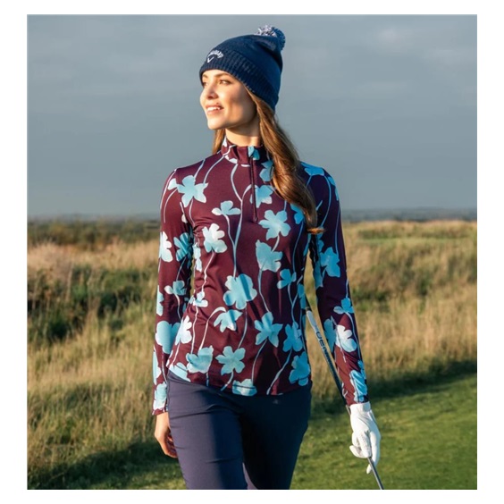 Callaway Stemmed Floral Sun Protection dámský top, potent purple