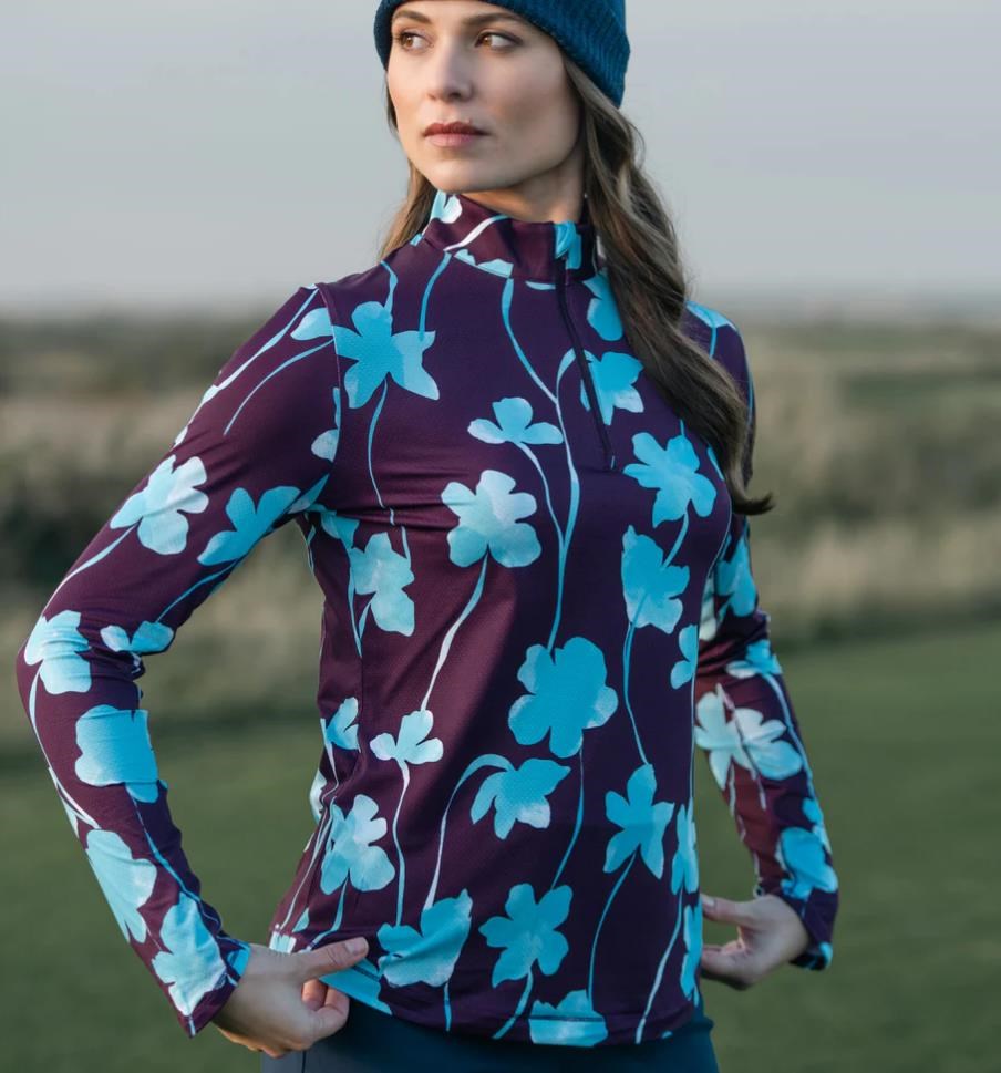 Callaway Stemmed Floral Sun Protection dámský top, potent purple