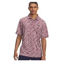 Under Armour Playoff 3.0 Printed pánské polo, tourmaline pink/dark maroon/midnight navy