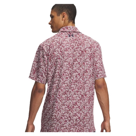 Under Armour Playoff 3.0 Printed pánské polo, tourmaline pink/dark maroon/midnight navy