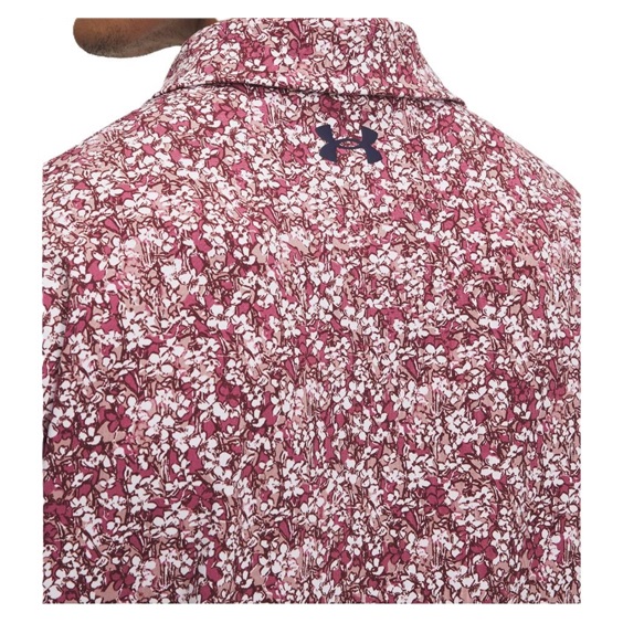 Under Armour Playoff 3.0 Printed pánské polo, tourmaline pink/dark maroon/midnight navy
