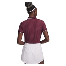 Under Armour Playoff Jacquard dámské polo, dark maroon/fuchsia dusk/white