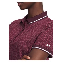 Under Armour Playoff Jacquard dámské polo, dark maroon/fuchsia dusk/white