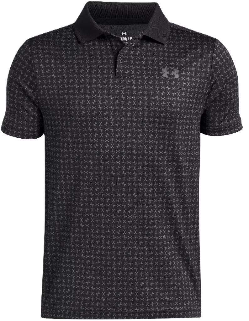 Under Armour Matchplay Printed dětské polo, black/castlerock