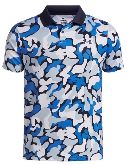 Under Armour Matchplay Printed dětské polo, midnight navy/blue atlantis