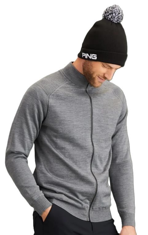 Ping Murphy Lined full zip pánský svetr, šedý