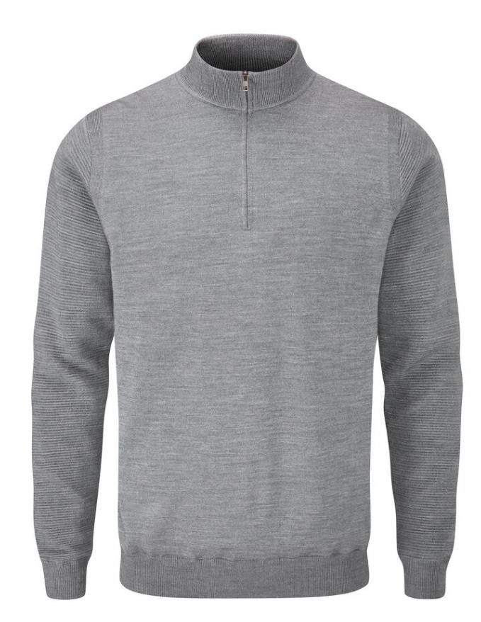 Ping Croy Lined Half Zip pánský svetr, french grey marl